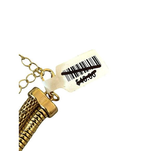 Free People Gold Color 3 Strand Necklace NEW - Picture 3 of 3